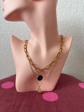 Elegant Gold Layered Necklace Gift Set with Box Coin Charm Heart Lock